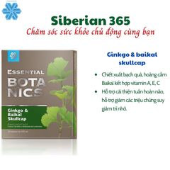 Thực phẩm bổ não Essential Botanics Ginkgo & Baikal Skullcap - Tăng cường trí nhớ - 30 viên, Hỗ trợ cải thiện tuần hoàn não