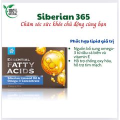 Dầu hạt lanh Siberian Omega-3 Concentrate - Hỗ trợ sức khỏe tim mạch, 30 viên/hộp, Chống oxy hóa hiệu quả