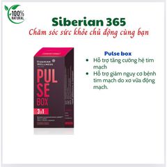 Hỗ Trợ Tim Mạch Pulse Box - Siberian Wellness Giảm Nguy Cơ Xơ Vữa Động Mạch, Chống Đột Quỵ, Hỗ Trợ Đồng Máu, Tăng Cường Sức Khỏe Tim Mạch