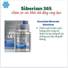 Thực phẩm bảo vệ sức khỏe Essential Minerals Selenium – Tăng cường sức đề kháng với Selen – 60 viên hỗ trợ chống ô xy hóa