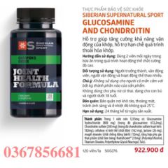 Glucosamine và Chondroitin Siberian Supernatural Sport - 120 Viên Ngừa Đau Khớp, Hỗ Trợ Sức Khỏe Xương Khớp