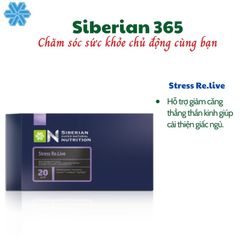 Thực phẩm bảo vệ sức khỏe Siberian Super Natural Nutrition Stress Re.live - Giảm căng thẳng, cải thiện giấc ngủ - 20 gói, 2 viên và 3 viên