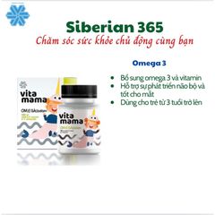Viên uống OMEGA-3 VITAMAMA Siberian Wellness 90 viên - Hỗ trợ phát triển não bộ và sức khỏe mắt cho trẻ từ 3 tuổi trở lên