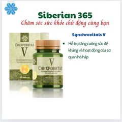 Thực Phẩm Chức Năng Synchrovitals V Siberian - Hỗ Trợ Hô Hấp Từ Thiên Nhiên, 60 Viên, Tăng Cường Sức Khỏe