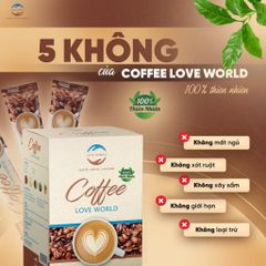 Coffee sữa Love World cà phê giảm cân, kiểm soát cân nặng, ngưng hấp thu chất béo – 15gói/hộp 380916