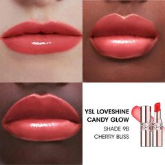 Son Dưỡng Yves Saint Laurent YSL Loveshine Candy Glow 9B Cherry Bliss - Màu Hồng Anh Đào, Dưỡng Ẩm Cho Môi Mềm Mại, Sắc Màu Tự Nhiên Quyến Rũ