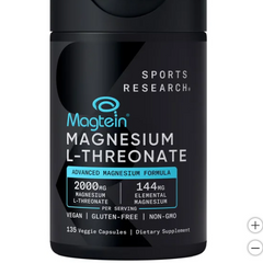 Viên uống bổ sung Magie Sports Research 135 viên- Magtein Magnesium L-Threonate, hàng Mỹ