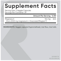 Viên uống bổ sung Magie Sports Research 135 viên- Magtein Magnesium L-Threonate, hàng Mỹ