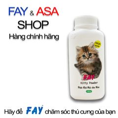 Phấn Vệ Sinh FAY Kitty - Tắm Khô Cho Mèo Con & Mèo Bệnh - Khử Mùi & Giữ Lông Mịn Màng - 120g