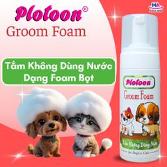 Bọt Tắm Chó Mèo Groom Foam Plotoon - Sản Phẩm Không Cần Nước, Khử Mùi Hiệu Quả, Dạng Bọt Tiện Dụng - 140ml