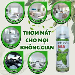 Tinh dầu ASA Bạc Hà thiên nhiên - Khử mùi, giảm căng thẳng, thơm mát với Tràm và Sả Chanh - Sản phẩm xông phòng hiệu quả