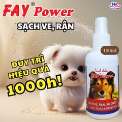 Xịt Ve Rận FAY Power - Tinh Dầu Thiên Nhiên Ngăn Ngừa Bọ Chét & Ve Rận Cho Thú Cưng, Hiệu Quả Lên Đến 1000 Giờ