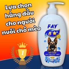 Dầu Tắm Chó Mèo FAY - Sạch Ve Rận, Khử Mùi, Chăm Sóc Da Lông - 5 Tính Năng Duy Nhất cho Thú Cưng Yêu Thích