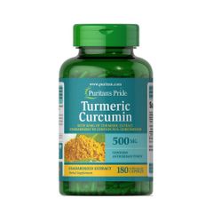 Viên Uống Puritan's Pride Turmeric Curcumin 500mg - Hỗ Trợ Khớp, Tiêu Hóa, Miễn Dịch Từ Nghệ, 180 Viên