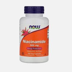 NOW Niacinamide 500mg 100 viên – Bổ sung vitamin B3 giúp tăng năng lượng và nuôi dưỡng làn da khỏe mạnh