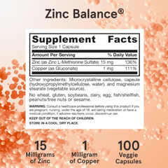 Viên bổ sung kẽm Jarrow Formulas Zinc Balance 100 viên