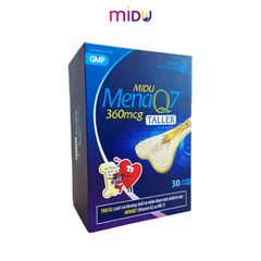 Midu MenaQ7 360mcg - Hỗ Trợ Chắc Khỏe Xương, Tăng Chiều Cao Cho Trẻ Từ 8-15 Tuổi, Bổ Sung Canxi Và Vitamin D3 Hộp 90 Viên