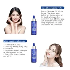 Tinh Chất Cấp Ẩm Phục Hồi OZ Witch Recipe Filler Aqua - 60ml