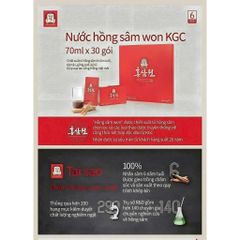 Nước hồng sâm Won chính phủ Kgc Hàn Quốc hàng hộp 30x70ml