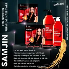 Bộ ba dầu gội xả tinh chất hồng sâm Samjin Hàn Quốc giảm gãy rụng phục hồi tóc