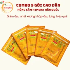 {HỎA TỐC} Combo 5 gói cao dán hồng sâm vàng Himena Hàn Quốc