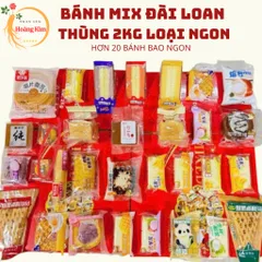 Bánh mix Đài Loan đủ vị thùng 2kg, bánh bông lan nhiều loại siêu ngon