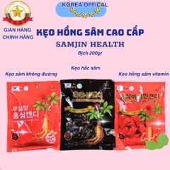Kẹo Hồng Sâm Cao Cấp Samjin Health Hàn Quốc Bịch 200g