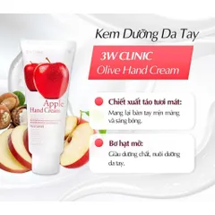 Kem Dưỡng Da Tay 3W Clinic Hand Cream Hàn Quốc tuýp 100ml