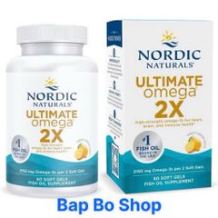Viên Uống Omega 3 Nordic Naturals Ultimate Omega 2X 2150mg - Hỗ Trợ Tim Mạch, Tăng Cường Não Bộ và Miễn Dịch, Hương Chanh Tự Nhiên