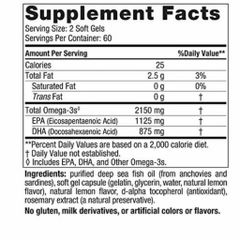 Viên Uống Omega 3 Nordic Naturals Ultimate Omega 2X 2150mg - Hỗ Trợ Tim Mạch, Tăng Cường Não Bộ và Miễn Dịch, Hương Chanh Tự Nhiên