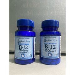 Viên uống Bổ Máu Vitamin B12 Puritan's Pride 1500mcg, 2500mcg - Tăng Cường Trí Não, Ngừa Chóng Mặt, 100 Viên Hỗ Trợ Sức Khỏe