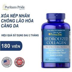 Viên Uống Collagen Thủy Phân Puritan's Pride 1000mg 180 Viên - Cải Thiện Da, Mờ Nám, Giúp Da Rạng Rỡ, Trẻ Trung