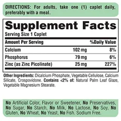 Viên uống bổ sung kẽm Zinc 25mg-50mg Puritan's Pride - Giảm mụn, tăng cường sức đề kháng, làm đẹp da, 100 viên
