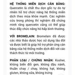 Quercetin with Bromelain cân bằng hệ miễn dịch