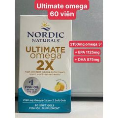 Viên Uống Bổ Sung Omega-3 Nordic Naturals Ultimate Omega 2X 2150mg - Tăng Cường Tim Mạch, Não Bộ, Xương Khớp, 1000 IU Vitamin D3