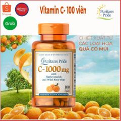 Viên uống bổ sung Vitamin C Puritan’s Pride 500mg/1000mg - Tăng cường đề kháng, đẹp da, chống oxy hóa với Bioflavonoids và Wild Rose Hips