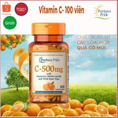 Viên uống bổ sung Vitamin C Puritan’s Pride 500mg/1000mg - Tăng cường đề kháng, đẹp da, chống oxy hóa với Bioflavonoids và Wild Rose Hips