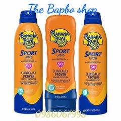 Kem Chống Nắng Thể Thao Banana Boat Sport Ultra SPF 50++ - Chai Xịt 227g & Kem 236ml - Chống Nước, Không Gây Nhờn Rít, Dùng Được Cho Cả Gia Đình