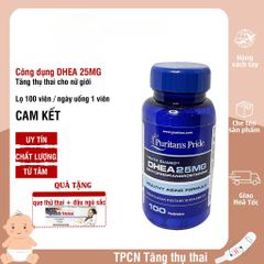 Viên uống DHEA 25mg Puritan's Pride - Hỗ trợ nâng cao chất lượng trứng và khả năng thụ thai cho nữ giới