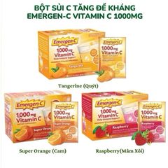 Bột Pha Vitamin C Dạng Sủi Emergen-C 1000mg - Tăng Cường Đề Kháng, Chứa Vitamin D & Kẽm, Hô Trợ Miễn Dịch Và Năng Lượng Tự Nhiên