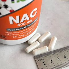 Viên uống NAC 600mg Now Foods - Thải độc, hỗ trợ gan, giảm viêm hô hấp, cải thiện sức khỏe sinh sản - 100 viên Mỹ