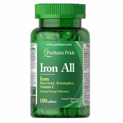 Viên Uống Bổ Sung Sắt Iron All Puritan's Pride - Hỗ Trợ Bổ Máu, Nâng Cao Thể Lực và Sức Khỏe Cho Phụ Nữ Mang Thai, Người Thiếu Sắt