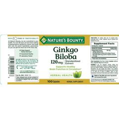 Viên uống bổ não Nature's Bounty Ginkgo Biloba 60mg - 120mg