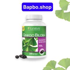 Viên Uống Bổ Não Trunature Ginkgo Biloba 120mg - Hỗ Trợ Tăng Cường Trí Nhớ, Cải Thiện Tuần Hoàn Máu, 340 Viên Mỹ