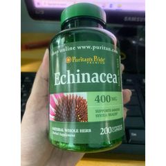 Viên uống Echinacea 400mg Puritan’s Pride - Hỗ trợ miễn dịch, tăng cường sức khỏe, 200 viên, Hàng Mỹ