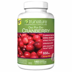 Viên uống Trunature Cranberry 650mg hỗ trợ viêm đường tiết niệu - 140 viên nâng cao sức khỏe và miễn dịch người lớn