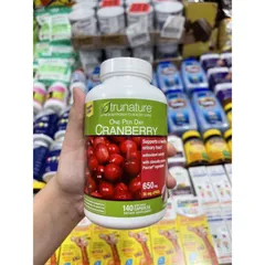 Viên uống Trunature Cranberry 650mg hỗ trợ viêm đường tiết niệu - 140 viên nâng cao sức khỏe và miễn dịch người lớn
