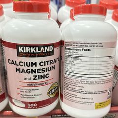 Bổ xương khớp Kirkland Calcium Citrate Magnesium Zinc D3 500 viên