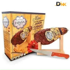 Đùi heo muối Espana Mini Jamon Curado Tây Ban Nha 1kg - Hương vị đặc trưng, set hoàn hảo gồm giá đỡ và dao cắt cho tiệc tùng.