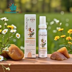 Xịt keo ong Vitatree Super Propolis với Mật Ong 30ml - Hỗ trợ giảm đau rát cổ họng và tăng cường sức đề kháng